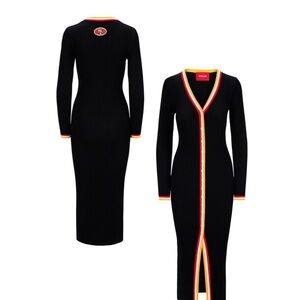 NWT Staud 49er Maxi Dress with Red and Yellow Accents Small